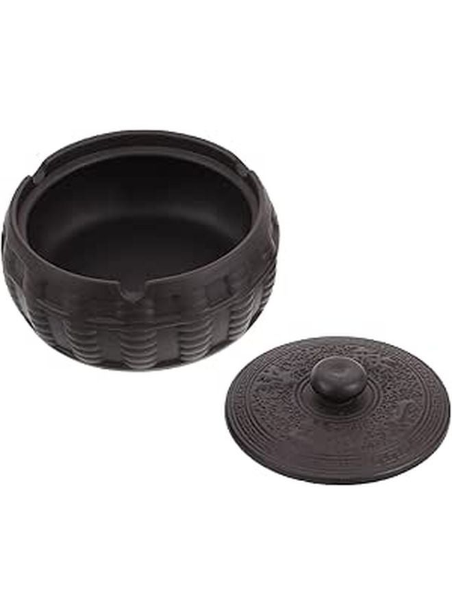 Ceramic Ashtray with Lid Portable Windproof Chinese Purple Clay for Office Home Indoor Outdoor Smoking - Image 1