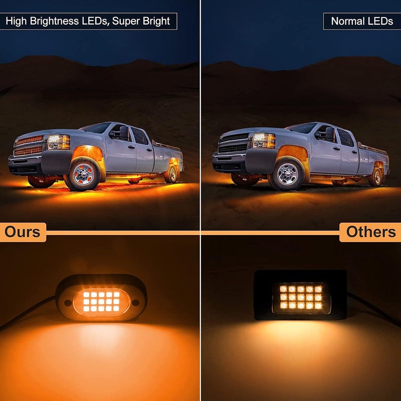 YiLaie RGB LED Rock Lights Truck Chassis Lights RGB LED Lights with APP/Remote Control and Music Mode, IP68 Waterproof Neon Lights High Brightness and Multicolor for RZR Off-Road Pickups SUV ATV UTV Cars Extra part combo compatible - Image 5