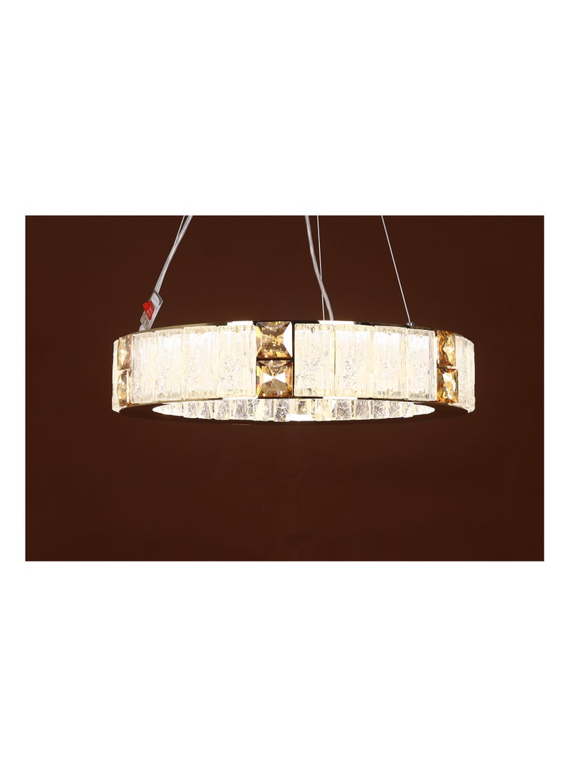 Kandil Egypt Kandil Egypt  50 Cm Led Chandelier, Round, Square Crystal, Code 5730, With Solitaire Gold Crystal | Chandeliers 