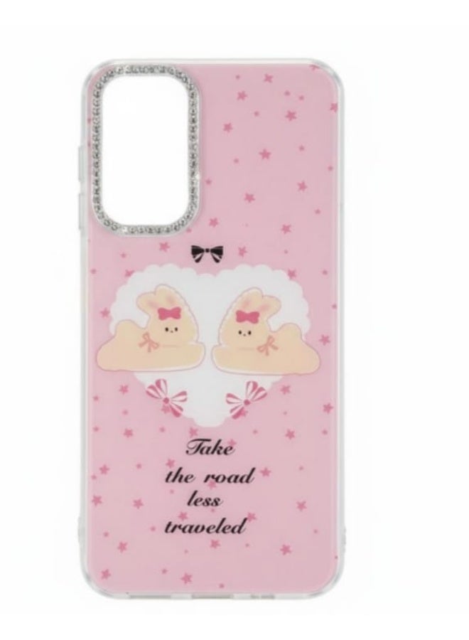 غطاء فاخر بتصميم سحابة الحلوى لهاتف سامسونج A17. - Image 1