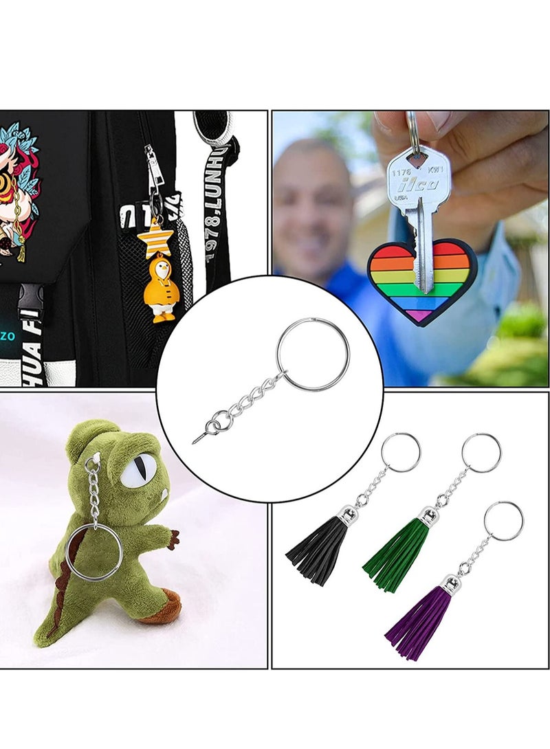 SYOSI Keychain Ring, Sliver Key Chain Rings Kit, Premium with and Open Jump with Screw Eye Pins for Crafts and Jewelry Making 150PCS  - Image 4