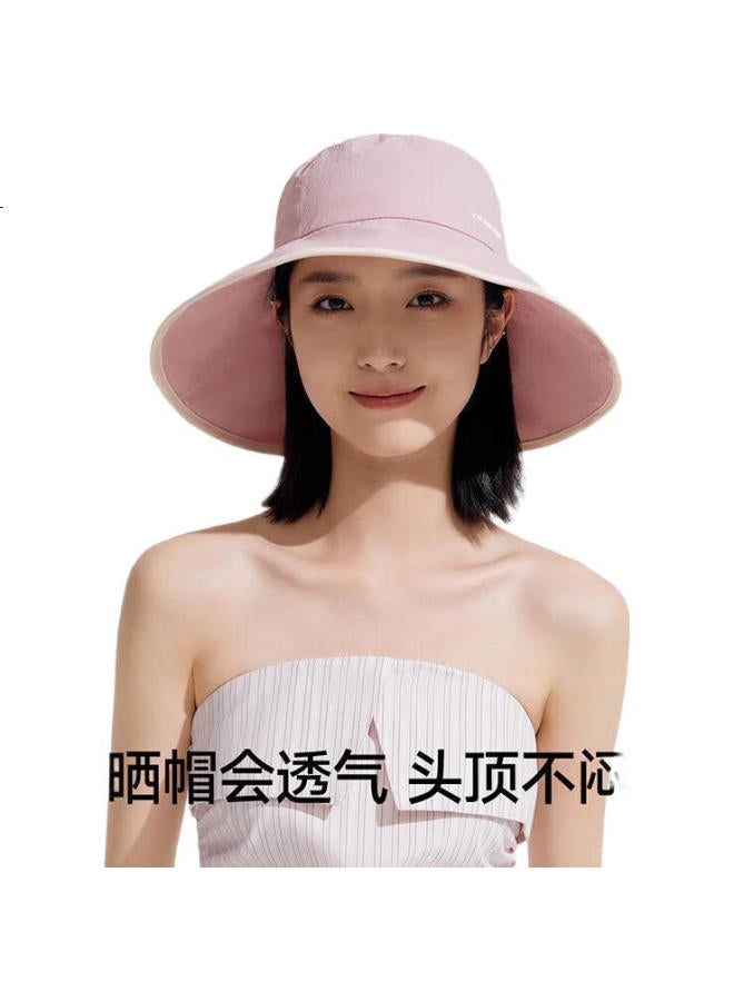 VVC Chengyi Recommended Sun Protection Hat For Women, Double-Sided Fisherman Hat With Wide Brim, Uv Protection, Ice Mist Pink - Image 1