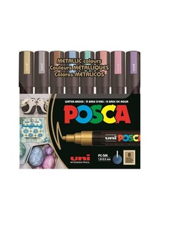 POSCA Posca 5M Metallic Color pack of 8-piece 