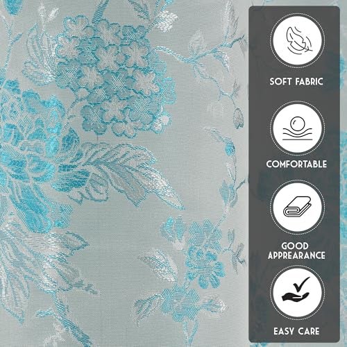 Fresh From Loom Unstiched Fabric Cloth for Sofa - Cushion - Curtain - Table Cloth Fabric - | Wrinkle Free Floral Polyester Material (Lenth x Width - 79 x 46 inch/200 x 116 cm - 2 Meter | Aqua) - Image 3