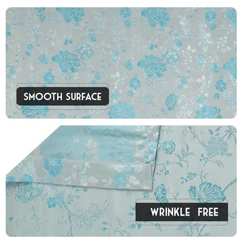 Fresh From Loom Unstiched Fabric Cloth for Sofa - Cushion - Curtain - Table Cloth Fabric - | Wrinkle Free Floral Polyester Material (Lenth x Width - 79 x 46 inch/200 x 116 cm - 2 Meter | Aqua) - Image 4