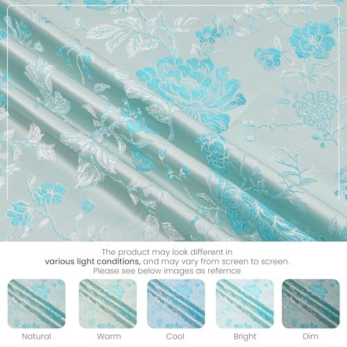 Fresh From Loom Unstiched Fabric Cloth for Sofa - Cushion - Curtain - Table Cloth Fabric - | Wrinkle Free Floral Polyester Material (Lenth x Width - 79 x 46 inch/200 x 116 cm - 2 Meter | Aqua) - Image 5