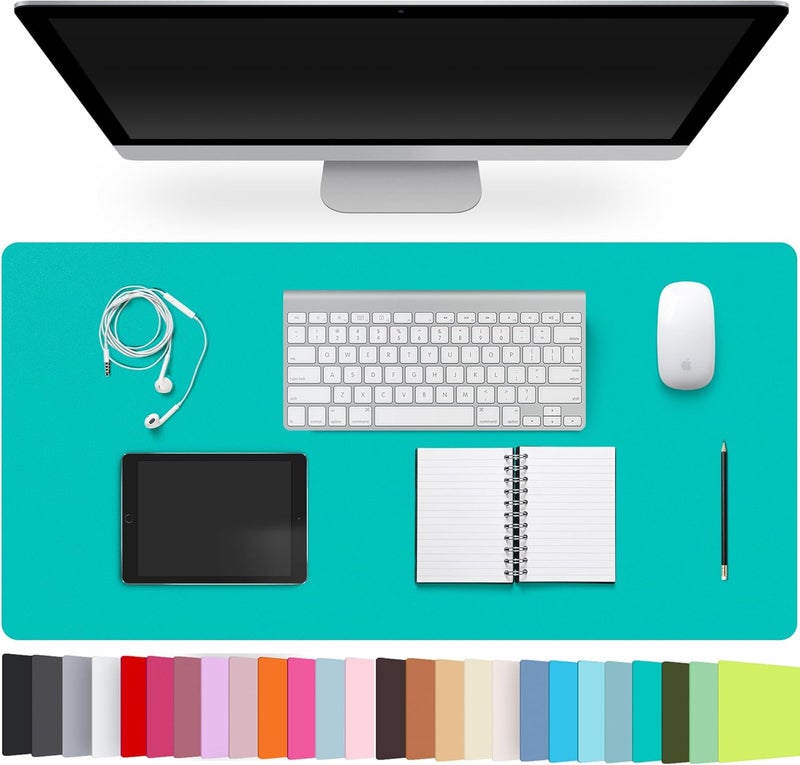 CADONO Leather Desk Pad Protector,Non-Slip Desk Pad,on-Slip PU Leather Large Mouse Pad,Easy Clean Desk Protecor Mat,Writing Pad for Office Work/Home/Decor(BrightGreen, 31.5" x 15.7") - Image 1