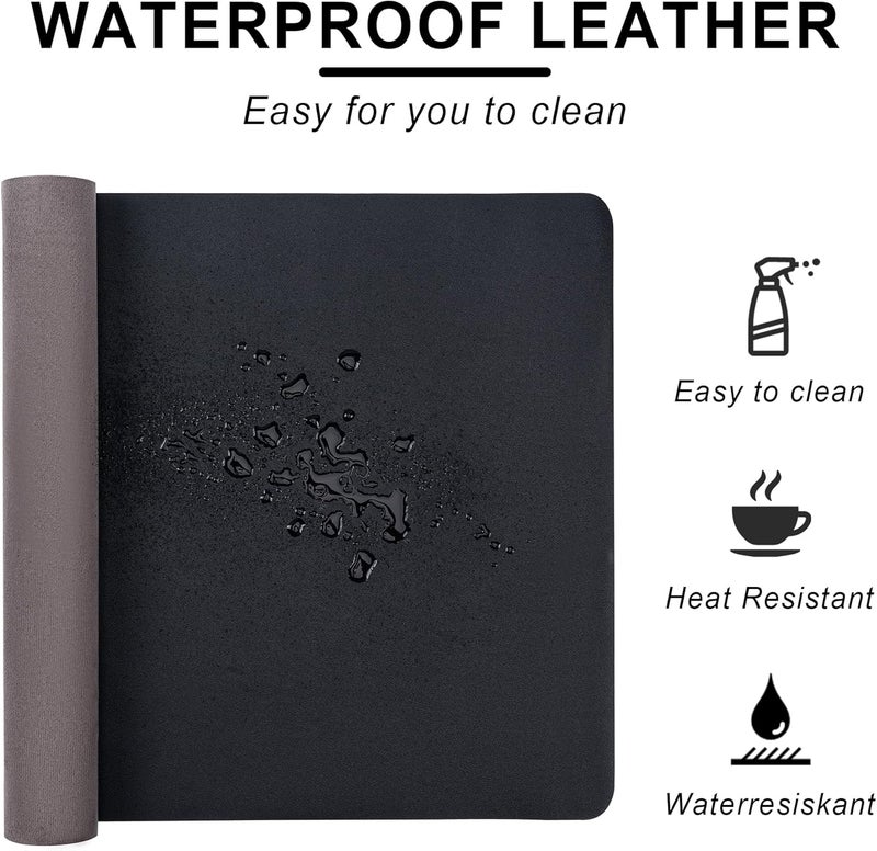 CADONO Leather Desk Pad Protector,Non-Slip Desk Pad,on-Slip PU Leather Large Mouse Pad,Easy Clean Desk Protecor Mat,Writing Pad for Office Work/Home/Decor(BrightGreen, 31.5" x 15.7") - Image 4