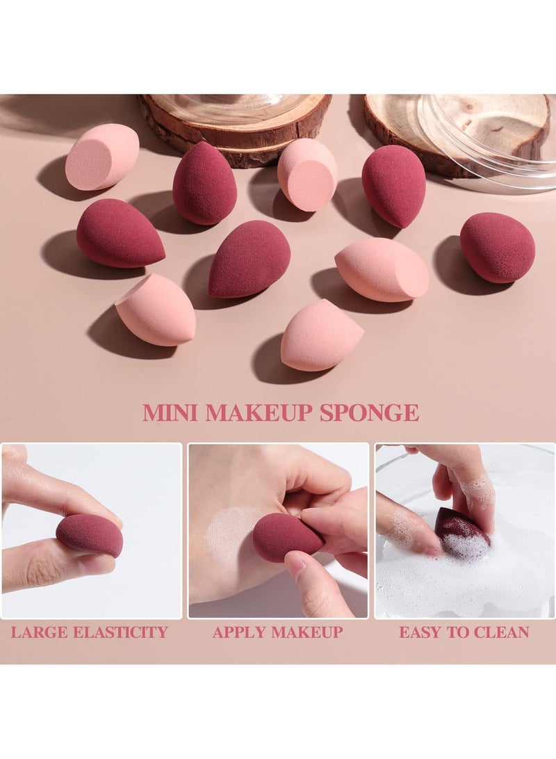 BS مول 20PCS Mini Makeup Sponge Set, Mini Beauty Blender, Professional Beauty Blender, Sponge Super Soft Concealer Sponge, Facial Makeup Tools for Foundation, Powder, Liquid (Red/Pink) - Image 3