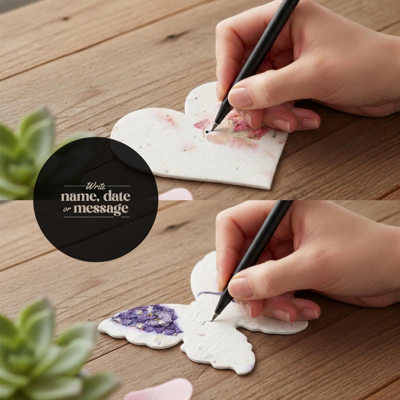 Seed Bloom Combo Seed Paper - 24pcs Hearts & 24pcs Butterflies, Writable & Plantable Wildflower Gifts for Mom this Motherâ€™s Day, Use for Shower Favors Weddings, Heart Party Favors or Life Celebrations - Image 4