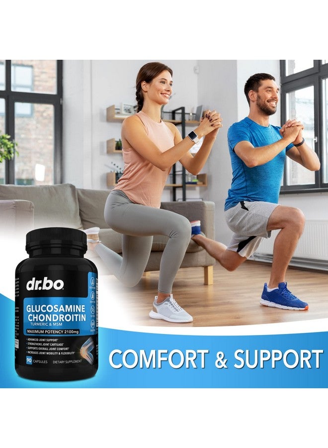 dr.bo Glucosamine Chondroitin MSM Turmeric - Joints Health Supplement 2100mg Knee Bone & Joints - Joint Support Supplement Pills Advanced Glucosamine Sulfate Capsules Joint Supplements for Men Women Adults - Image 4