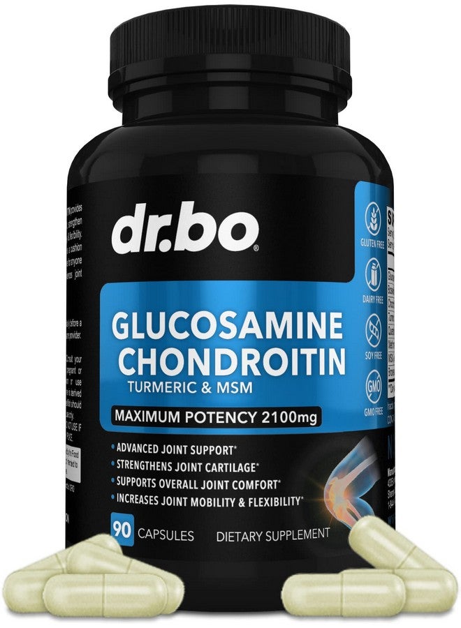 dr.bo Glucosamine Chondroitin MSM Turmeric - Joints Health Supplement 2100mg Knee Bone & Joints - Joint Support Supplement Pills Advanced Glucosamine Sulfate Capsules Joint Supplements for Men Women Adults - Image 1