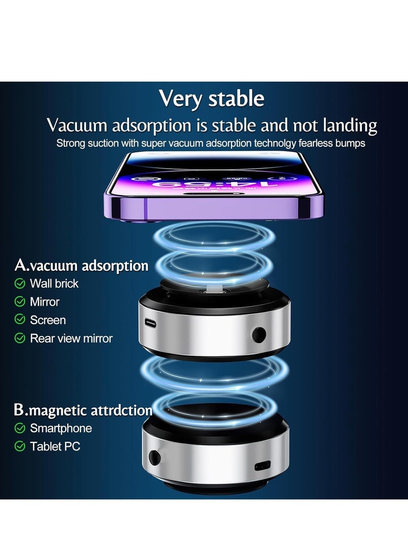 JAJEEK "New Vacuum Magnetic Suction Cup Phone Mount – 360° Rotation Magnetic Car Cell Phone Holder with Adjustable Suction Cup for Windshield and Dashboard, Universal Fit (Silver)" - Image 4