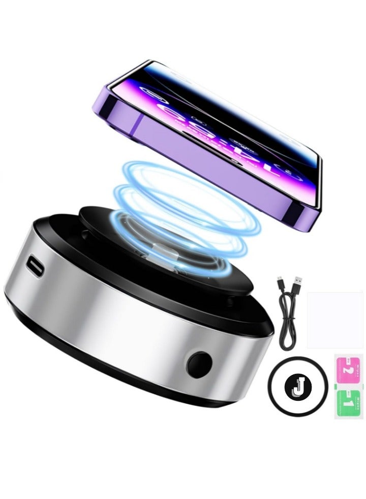 JAJEEK "New Vacuum Magnetic Suction Cup Phone Mount – 360° Rotation Magnetic Car Cell Phone Holder with Adjustable Suction Cup for Windshield and Dashboard, Universal Fit (Silver)" - Image 1