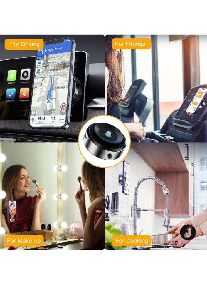 JAJEEK "New Vacuum Magnetic Suction Cup Phone Mount – 360° Rotation Magnetic Car Cell Phone Holder with Adjustable Suction Cup for Windshield and Dashboard, Universal Fit (Silver)" - Image 3