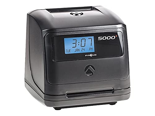 Pyramid Time Systems - Model 5000 Auto Totaling Time Clock, Employee in/Out Time Tracker for Small Business, Includes: 25 Time Cards,1 Ink Ribbon Cartridge, 2 Security Keys and User Guide - Black - Image 4