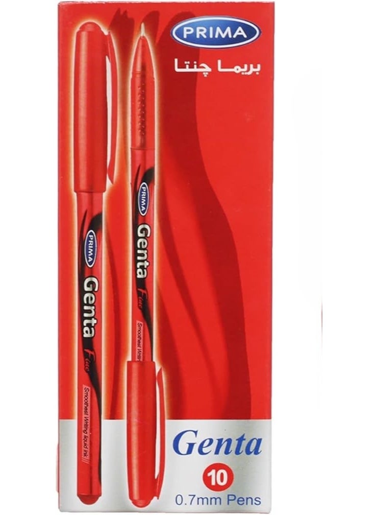 بريما قلم حبر جاف بريما جينتا، كتابة سلسة ودقيقة، حبر سائل 0.7 مم، عبوة من 10 أقلام - أزرق، أسود، وأحمر (عبوة من 3 علبه). - Image 2