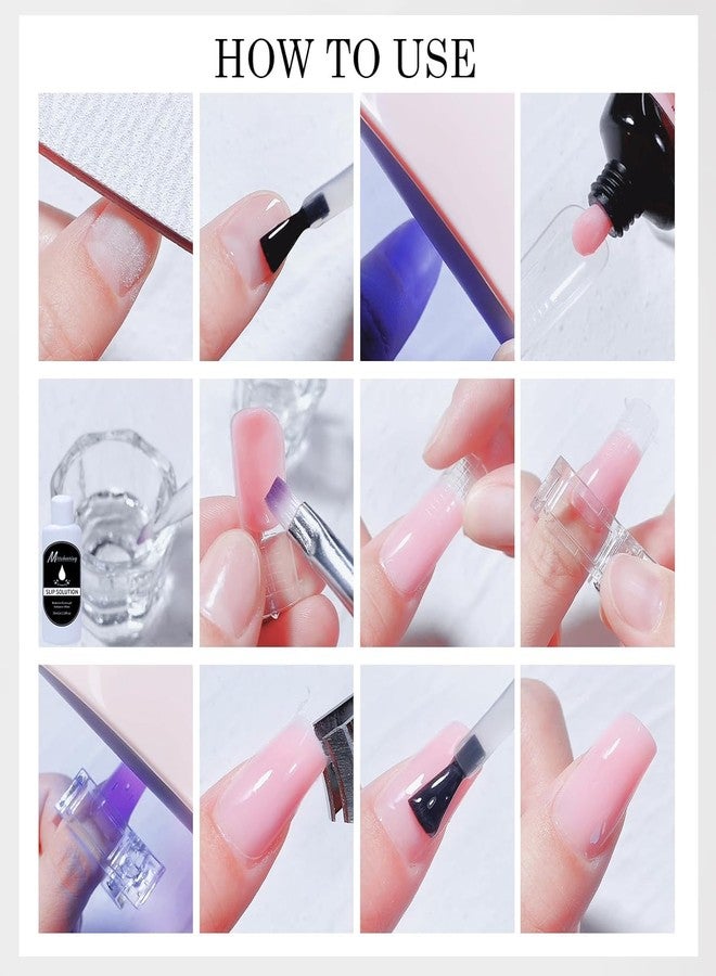 anezus THR3E STROKES Poly Nail Gel Extension Kit for Builder Gel UV Nail Art Kit Nail Extension Set (Clear, Pink, White) (Set of 10)(TF75) - Image 2