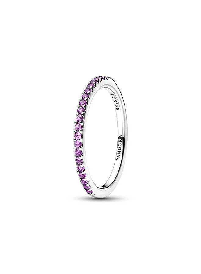 Pandora Sparkling Purple Half-Eternity Band Ring