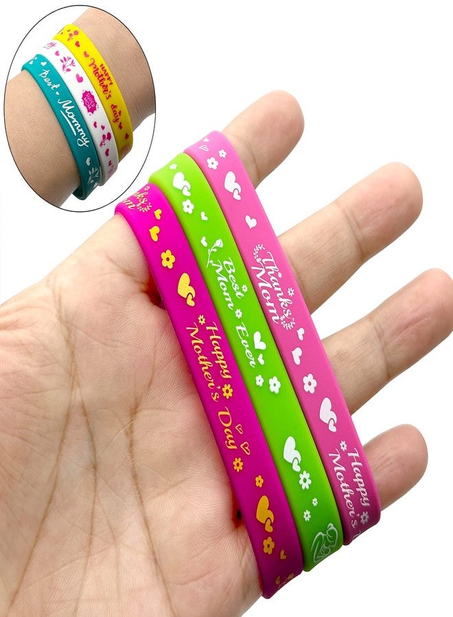 FSHANEE 36Pcs Happy Mother’s Day Rubber Bracelets Best Mom Ever Party Supplies Silicone Wristbands Mom’s Birthday Party Bulk Favors Thanks Mom Party Gift Bag Goodie Bag Fillers Stuff - Image 4