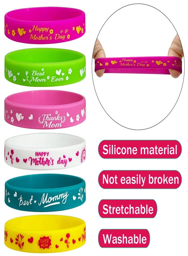 FSHANEE 36Pcs Happy Mother’s Day Rubber Bracelets Best Mom Ever Party Supplies Silicone Wristbands Mom’s Birthday Party Bulk Favors Thanks Mom Party Gift Bag Goodie Bag Fillers Stuff - Image 3