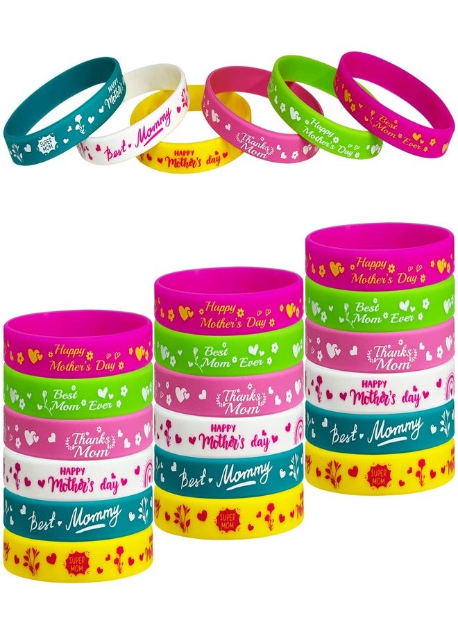 FSHANEE 36Pcs Happy Mother’s Day Rubber Bracelets Best Mom Ever Party Supplies Silicone Wristbands Mom’s Birthday Party Bulk Favors Thanks Mom Party Gift Bag Goodie Bag Fillers Stuff - Image 1