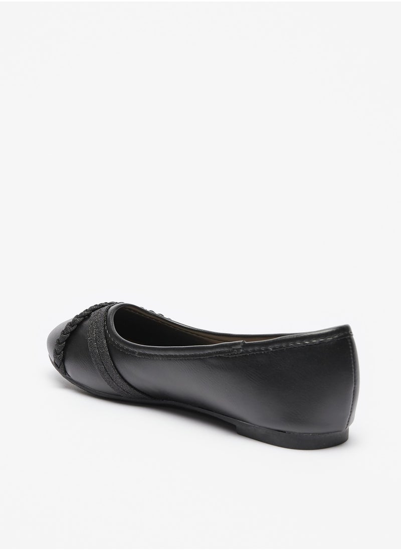 Flora Bella By Shoexpress - Girls Solid Lace Detail Slip On Ballerina Shoes - Image 1