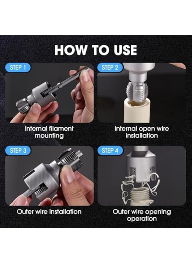Integrated Pipe Threading Tool, PVC Pipe Threader Kit, Electric Drill Compatible Pipe Repair Attachment for 1/2-Inch (DN15), 3/4-Inch (DN20) Pipe Sizes, House Plumbing Renovation and Home Improvement - Image 4