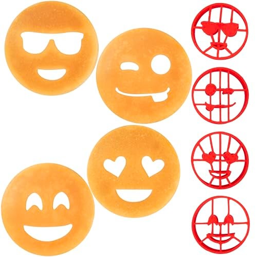 Good Cooking Emoji Pancake Molds & Egg Rings - 4 Pack Silicone Smiley Face Mold for Kids & Adults - Nonstick Reusable Breakfast Cooking Tool- Fun Kitchen Gadget Gift - Official Emoji License- XMAS Stocking Stuffer - Image 1