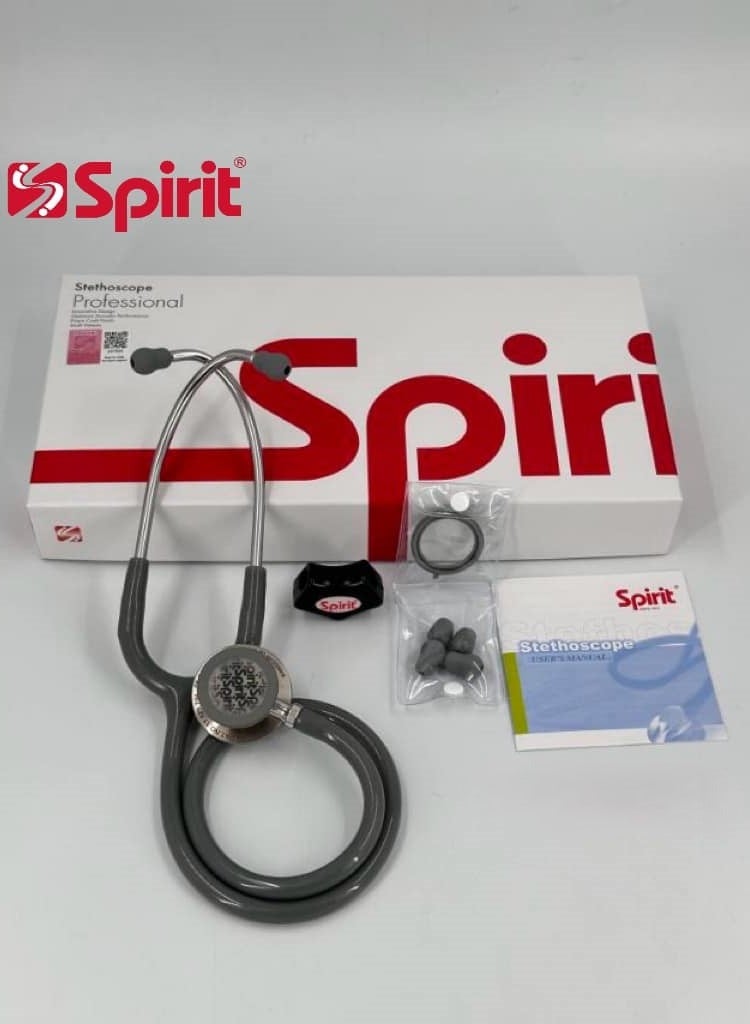 سبيريت سماعة طبية مزدوجة الرأس للكبار من سلسلة ديلوكس، نوع محادثة سريعة متقدمة، رمادي - Image 1