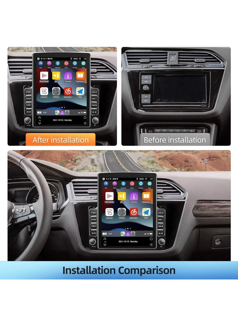 SHEZA STAR - Vertical Touch Screen Car Stereo Radio, 9.7 inch, Carplay and Android Auto, Navigation GPS, Backup Camera - Image 1