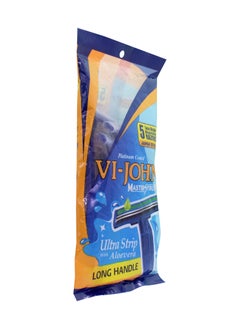 vi john Vi-John Master Stroke Ultra Strip With Aloevera Razor Pouch Pack 5Pcs  - Image 2