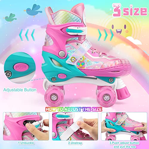 CANTAMI Roller Skates for Kids Girls Boys 4 Size Adjustable Kids Roller Skates with Wheels Light up for Children, Teens, Beginner & Advance, Indoor Outdoor - Image 2