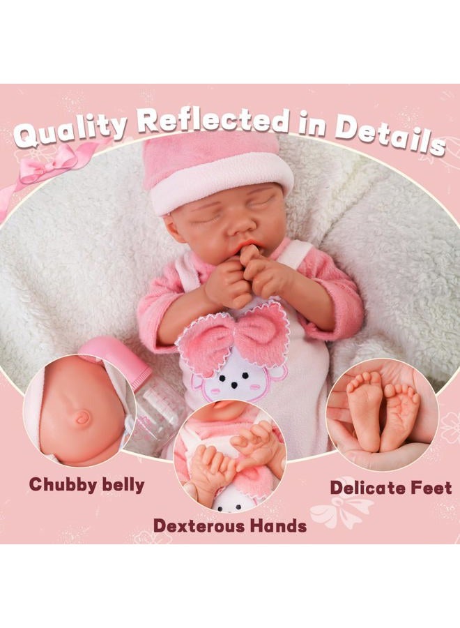 KUICEO Silicone Reborn Baby Dolls-17.7 Inch Realistic Newborn Anatomically Correct Girl with Realistic Blood Vessels and Skin，Silicone Full Body Lifelike Baby，for Kids 3+ & Collectors - Image 3