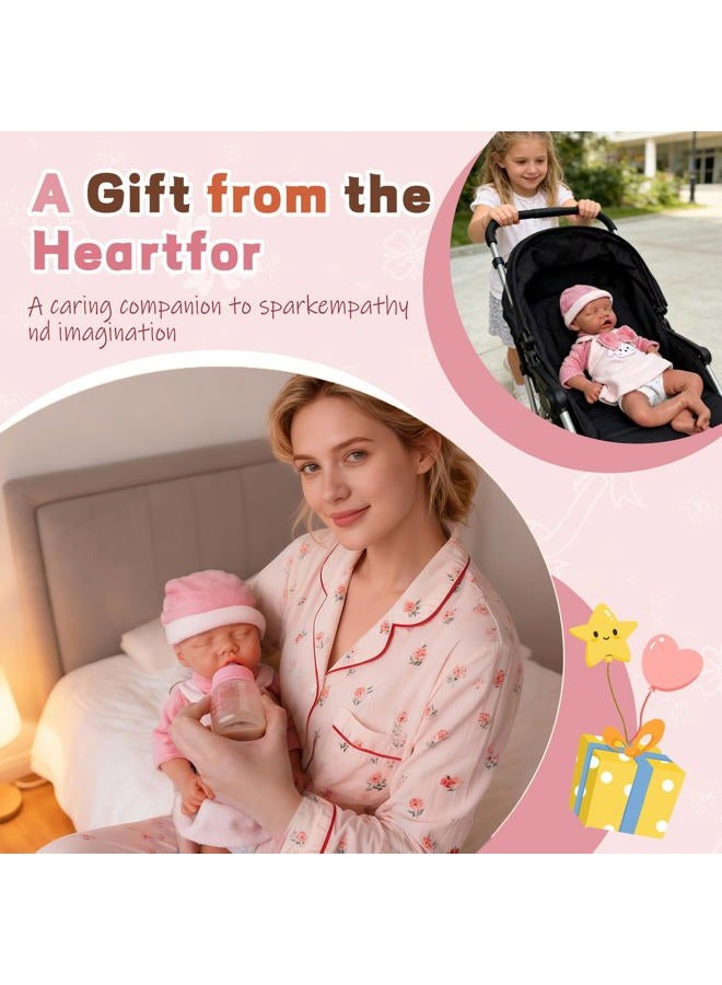 KUICEO Silicone Reborn Baby Dolls-17.7 Inch Realistic Newborn Anatomically Correct Girl with Realistic Blood Vessels and Skin，Silicone Full Body Lifelike Baby，for Kids 3+ & Collectors - Image 2