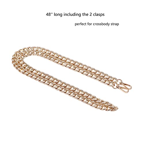 Xiazw Medium Size Fabulous Metal Shoulder Crossbody Purse Strap Replacement Bag Chain Accessories (48‘’, Gold) - Image 2
