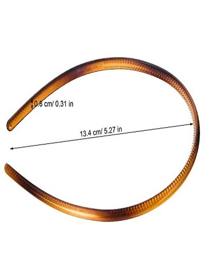 WILLBOND 6 Pieces Plastic Plain Headbands Teeth Comb Headbands Skinny Diy Hair Bands Headbands For Women Girls (Multicolor 8 Mm)  - Image 5