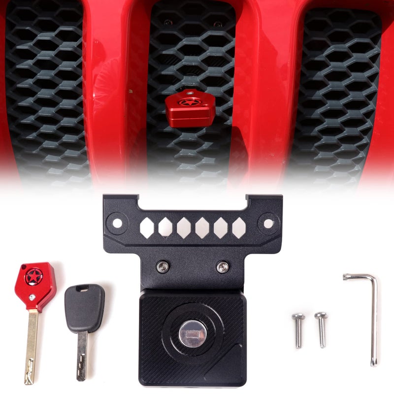 BESTAOO AntiTheft Hood Lock for Jeep Wrangler JL Hidden Locking Hood Latches for 20182024 2025 Jeep Wrangler JL JLU Including 4XE Aluminum with 2 Keys