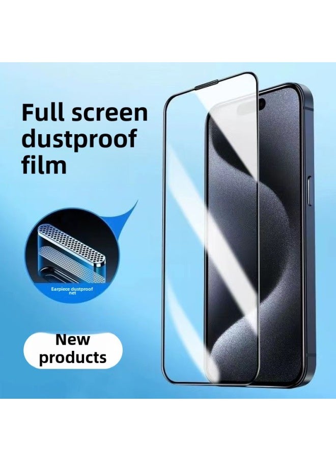 Generic - Iphone16e Full Screen Tempered Film For Apple 15Pro Max Metal Mobile Phone Film For 13Pro Dust-proof Net Anti-peep-Color:Dustproof Net  (with Packaging)-Dimensions:iPhone11 - Image 1