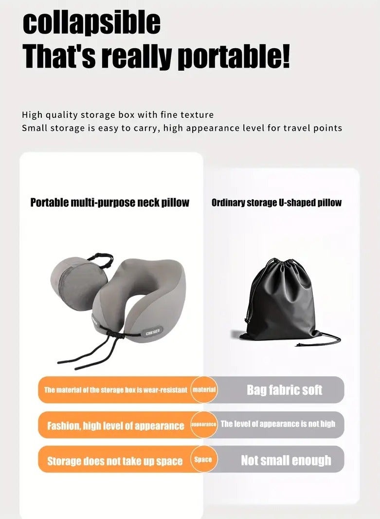 CARELIVE U-Shaped Memory Foam Travel Neck Pillow – Slow Rebound Ergonomic Head Support, Anti-Tilt Design for Neck & Head Comfort, Portable Sleep Pillow for Airplane, Car, Bus, Office & Home Naps - Image 3