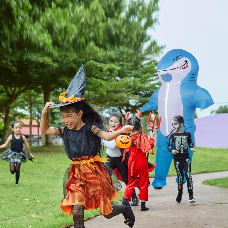 M MH ZONE Inflatable Shark Costume for Kids Blow-Up Funny Cosplay Suit for Halloween, Christmas, Carnival - Image 3