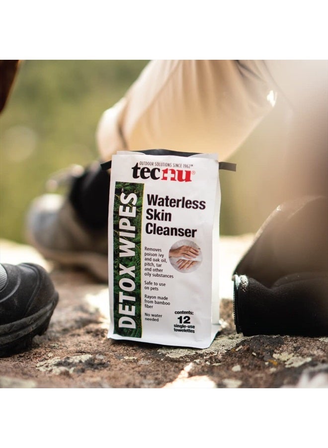 Tecnu مناديل ديتوكس، مناديل لسمّية اللبلاب، مناديل فردية كبيرة تزيل الزيت المسبب للطفح الجلدي من البشرة، بدون ماء، أيضًا لسمّية البلوط وسمّية السُمّاق، 12 قطعة - Image 3