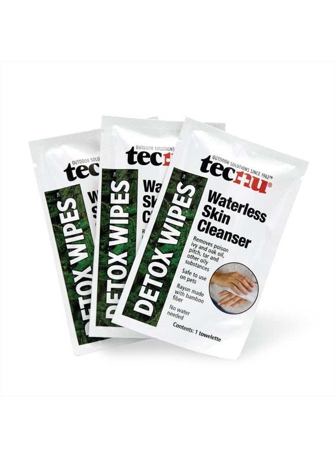Tecnu مناديل ديتوكس، مناديل لسمّية اللبلاب، مناديل فردية كبيرة تزيل الزيت المسبب للطفح الجلدي من البشرة، بدون ماء، أيضًا لسمّية البلوط وسمّية السُمّاق، 12 قطعة - Image 2