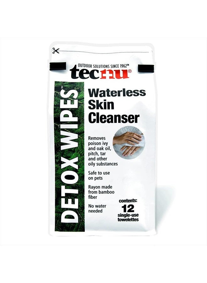 Tecnu مناديل ديتوكس، مناديل لسمّية اللبلاب، مناديل فردية كبيرة تزيل الزيت المسبب للطفح الجلدي من البشرة، بدون ماء، أيضًا لسمّية البلوط وسمّية السُمّاق، 12 قطعة - Image 5