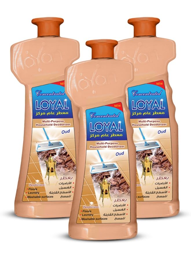 loyal Multi-Purpose Household Deodorizer Concentrated Gel, Oud, 3x2100ml