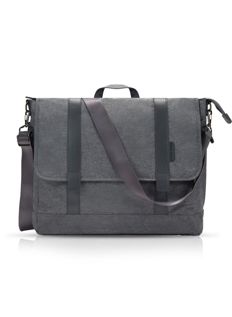 Little Story Little Story Dad's Diaper Bag w/ Changing Mat & Stroller Straps - Grey - Image 2