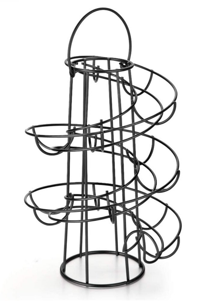 SYOSI Spiral Egg Skelter Dispenser Rack Metal Storage Holder Display Countertop Black  - Image 3
