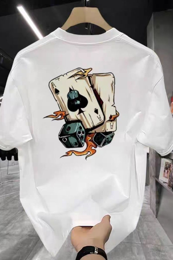 Tide Brand Men'S 2024 Bottoming Cotton T-Shirt Men'S Hong Kong Wind Crew Neck Plus Size Short Sleeve Shirt A Generation Of Hair - Image 1