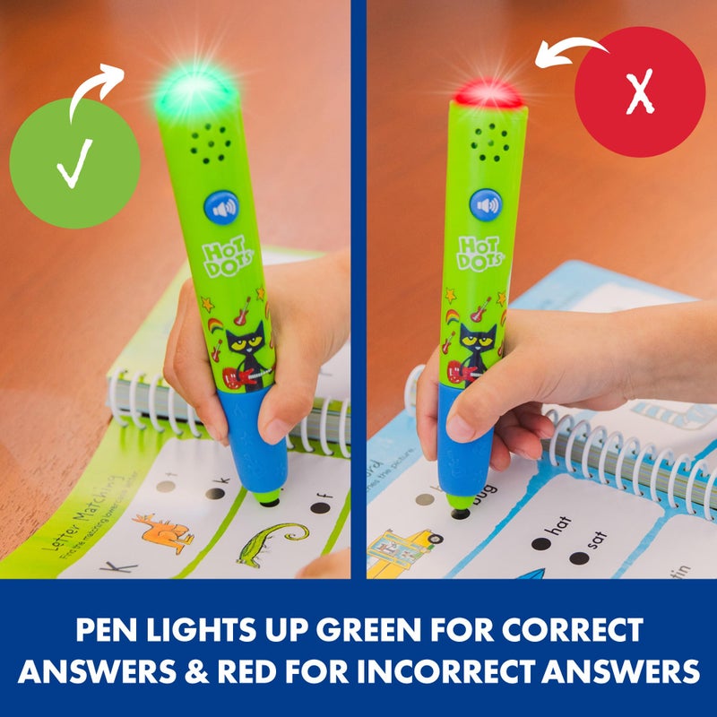 Educational Insights Hot Dots Pete The Cat Kindergarten Reading & Math Workbook - Kindergarten Workbooks with Interactive Pen, Homeschool Learning Books, Build Early Reading & Math Skills, Ages 5+ - Image 3