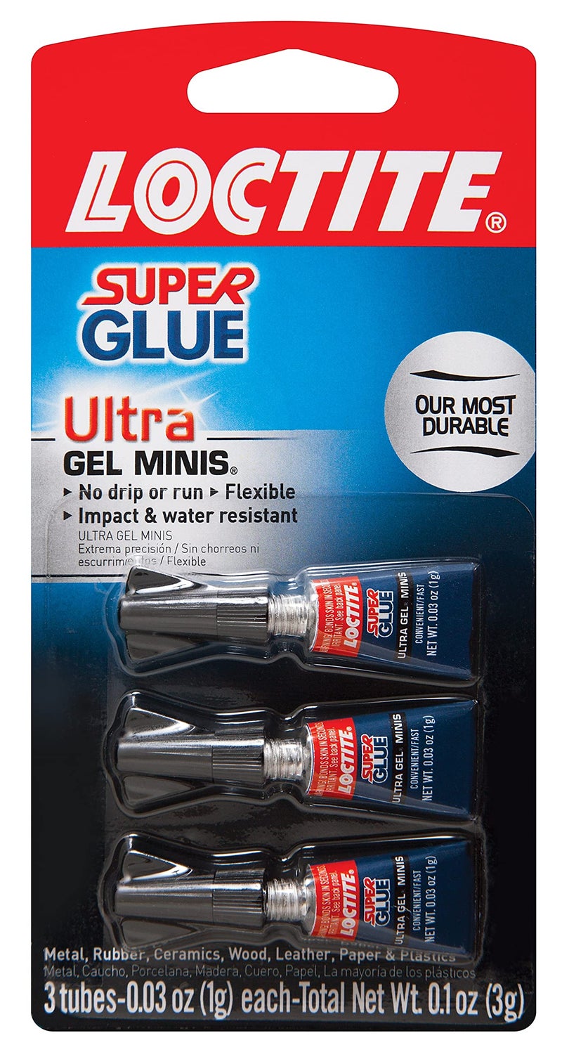 Loctite Super Glue Ultra Gel Minis, Clear, 0.03 fl oz Tube, 3 Pack - Superglue for Plastic, Wood, Metal, Crafts & Repair, Cyanoacrylate Adhesive Instant Glue, Quick Dry - Image 1